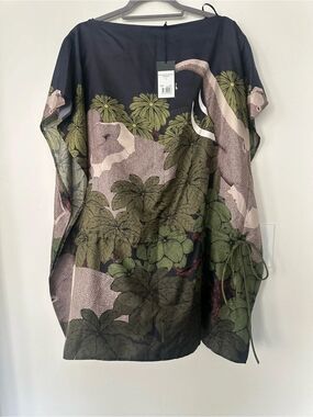 Jim Thompson 100% Silk Surawong Kaftan Blouse 10 (New)